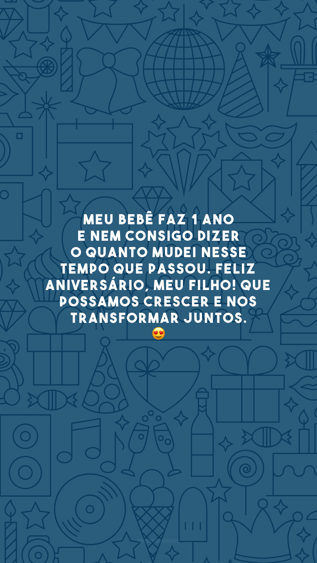 Meu bebê faz 1 ano e nem consigo dizer o quanto mudei nesse tempo que passou. Feliz aniversário, meu filho! Que possamos crescer e nos transformar juntos. 😍