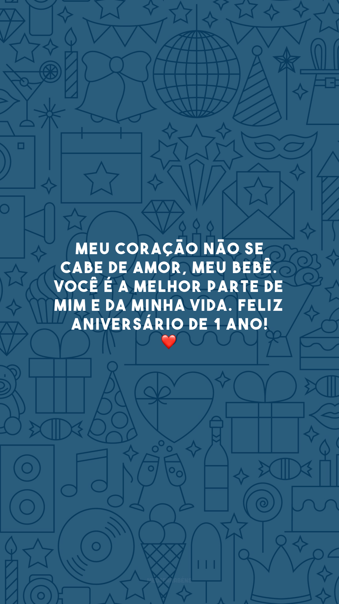 Meu coração não se cabe de amor, meu bebê. Você é a melhor parte de mim e da minha vida. Feliz aniversário de 1 ano! ❤️