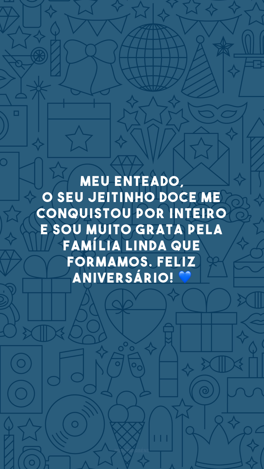 Meu enteado, o seu jeitinho doce me conquistou por inteiro e sou muito grata pela família linda que formamos. Feliz aniversário! 💙