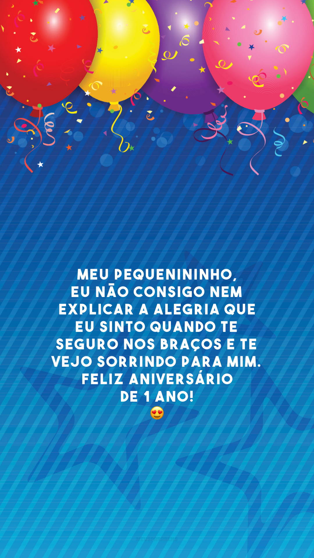 Meu pequenininho, eu não consigo nem explicar a alegria que eu sinto quando te seguro nos braços e te vejo sorrindo para mim. Feliz aniversário de 1 ano! 😍