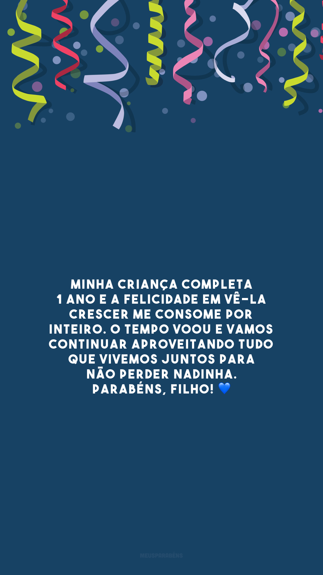 Minha criança completa 1 ano e a felicidade em vê-la crescer me consome por inteiro. O tempo voou e vamos continuar aproveitando tudo que vivemos juntos para não perder nadinha. Parabéns, filho! 💙