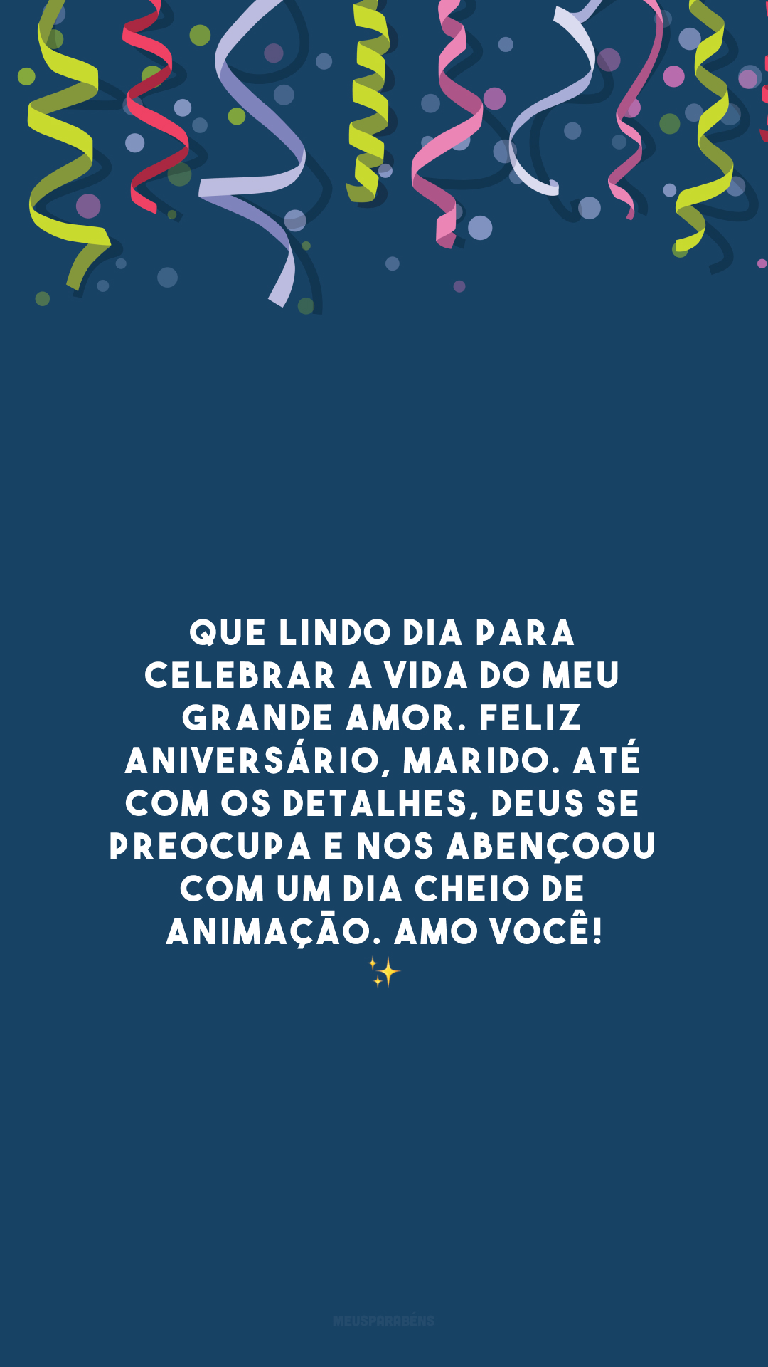 Que lindo dia para celebrar a vida do meu grande amor. Feliz aniversário, marido. Até com os detalhes, Deus se preocupa e nos abençoou com um dia cheio de animação. Amo você! ✨