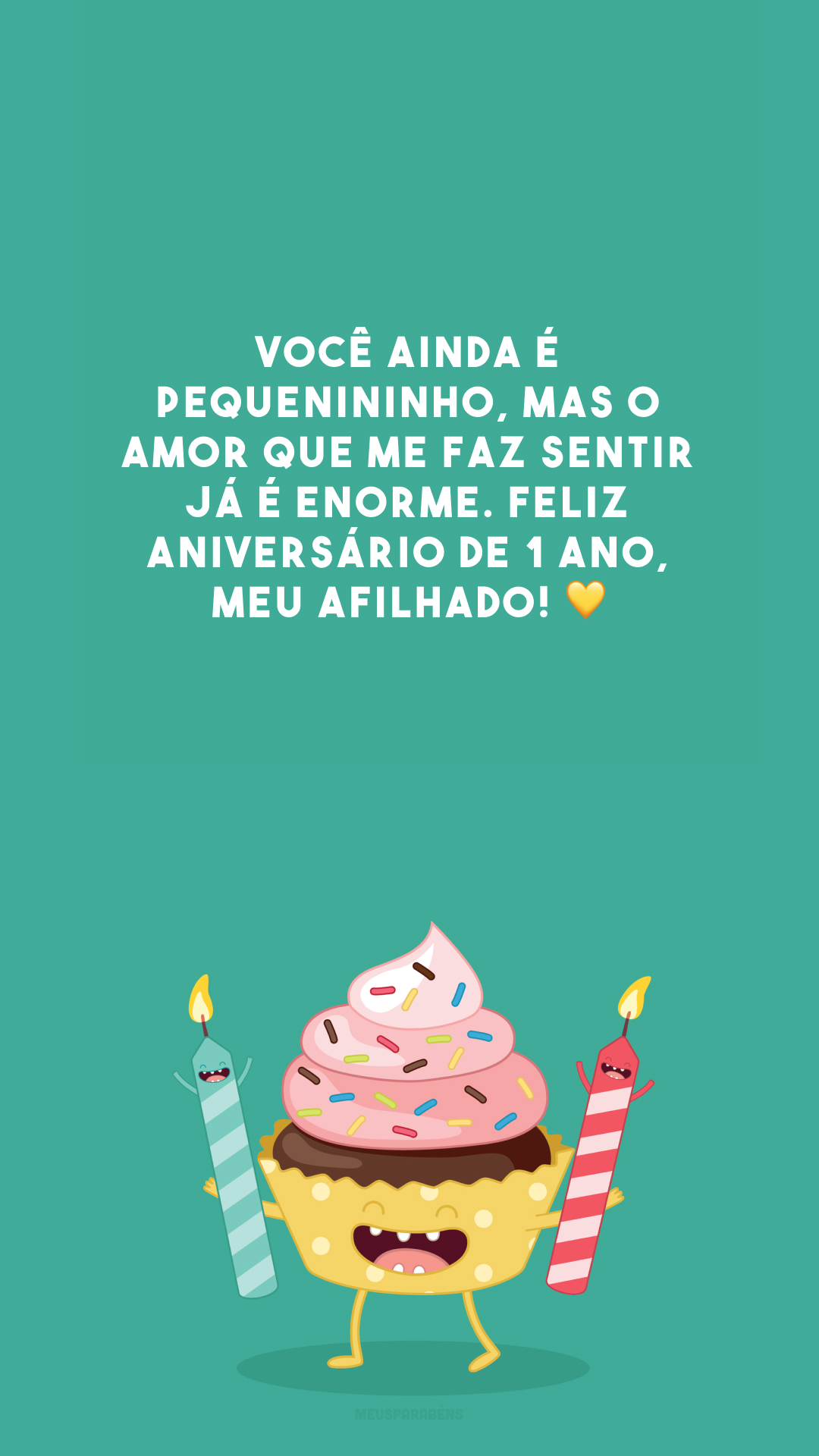 Você ainda é pequenininho, mas o amor que me faz sentir já é enorme. Feliz aniversário de 1 ano, meu afilhado! 💛