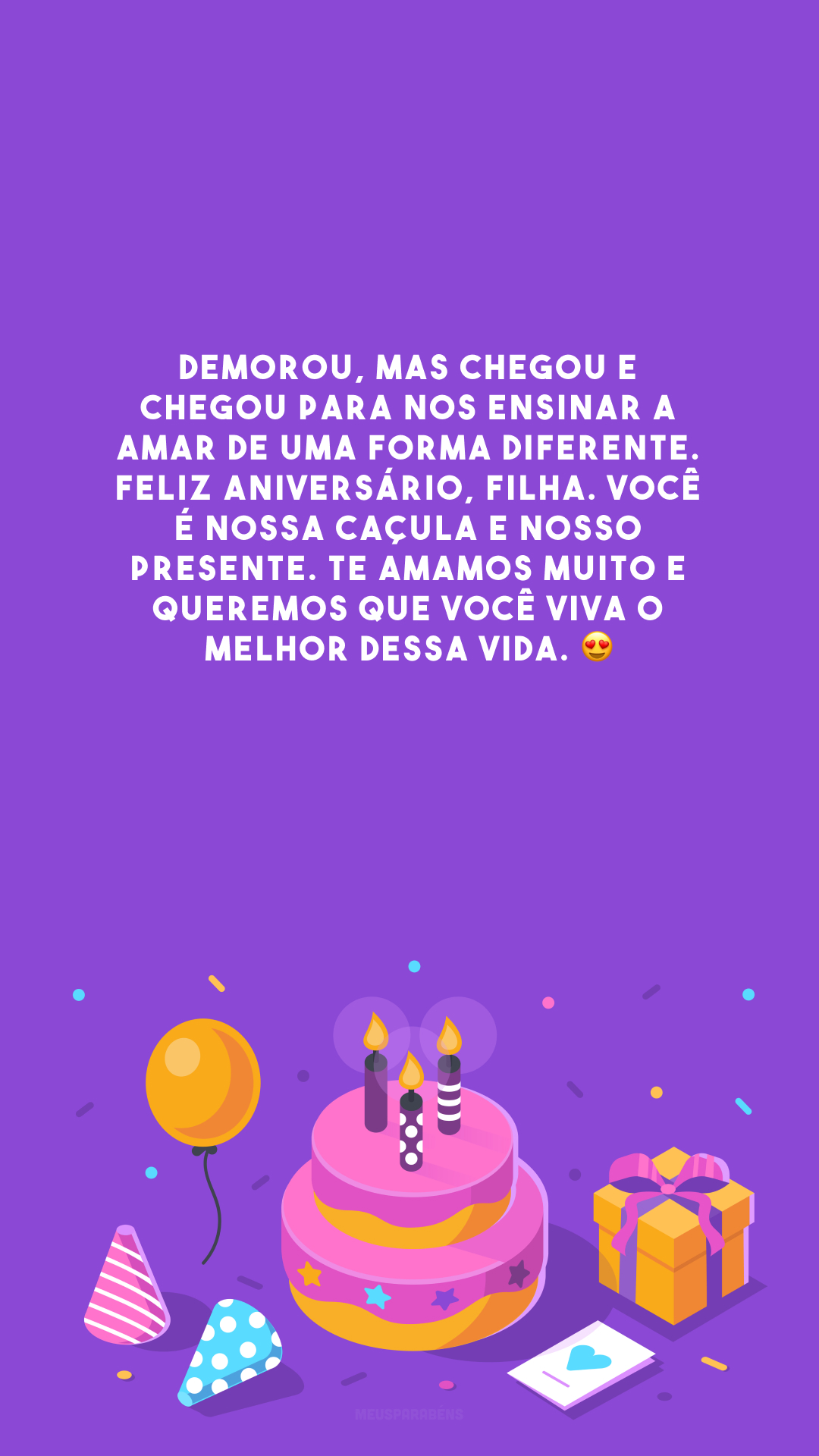 Demorou, mas chegou e chegou para nos ensinar a amar de uma forma diferente. Feliz aniversário, filha. Você é nossa caçula e nosso presente. Te amamos muito e queremos que você viva o melhor dessa vida. 😍