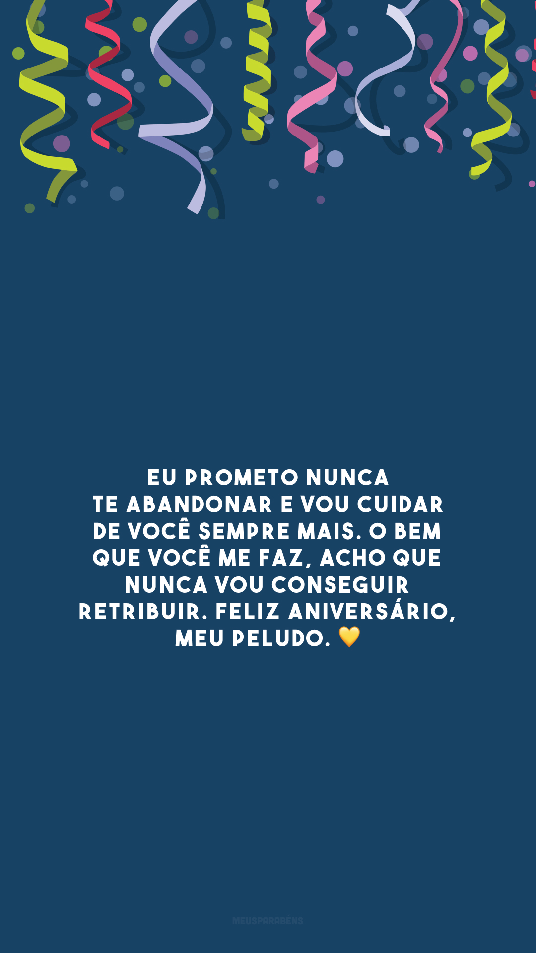 Eu prometo nunca te abandonar e vou cuidar de você sempre mais. O bem que você me faz, acho que nunca vou conseguir retribuir. Feliz aniversário, meu peludo. 💛