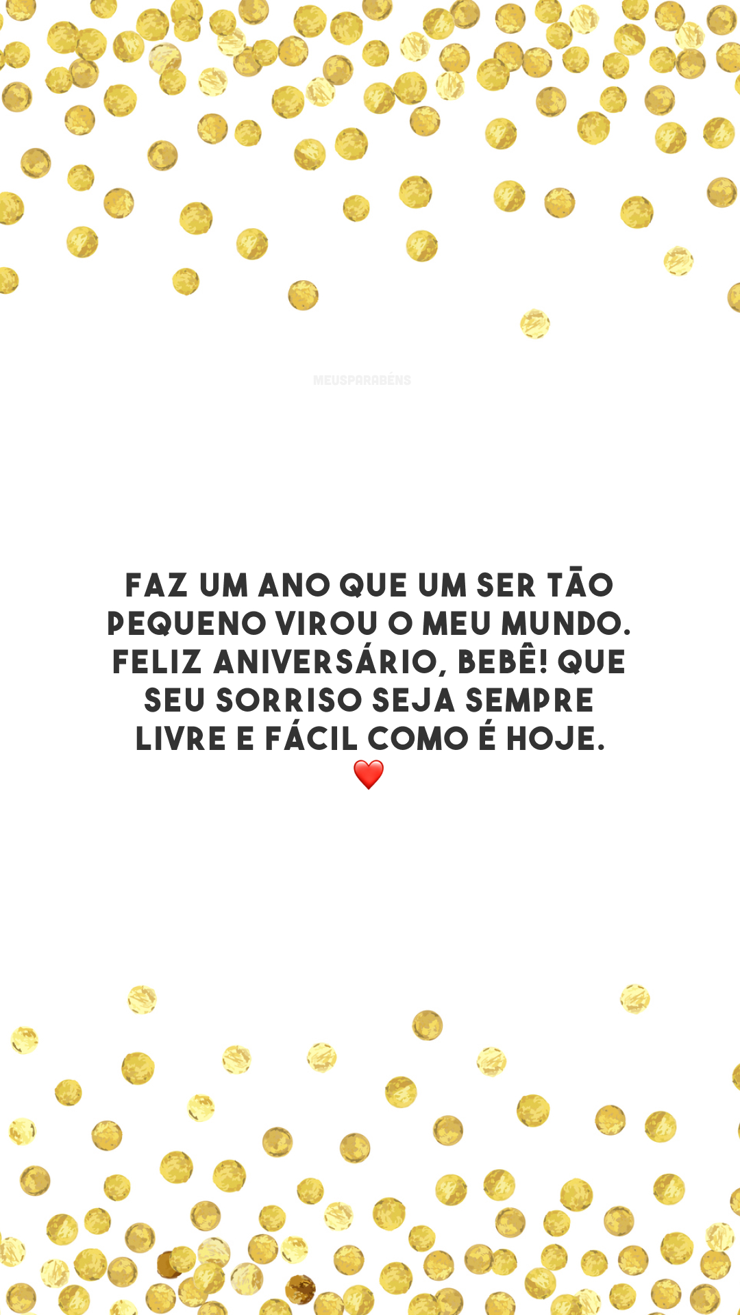 Faz um ano que um ser tão pequeno virou o meu mundo. Feliz aniversário, bebê! Que seu sorriso seja sempre livre e fácil como é hoje. ❤️