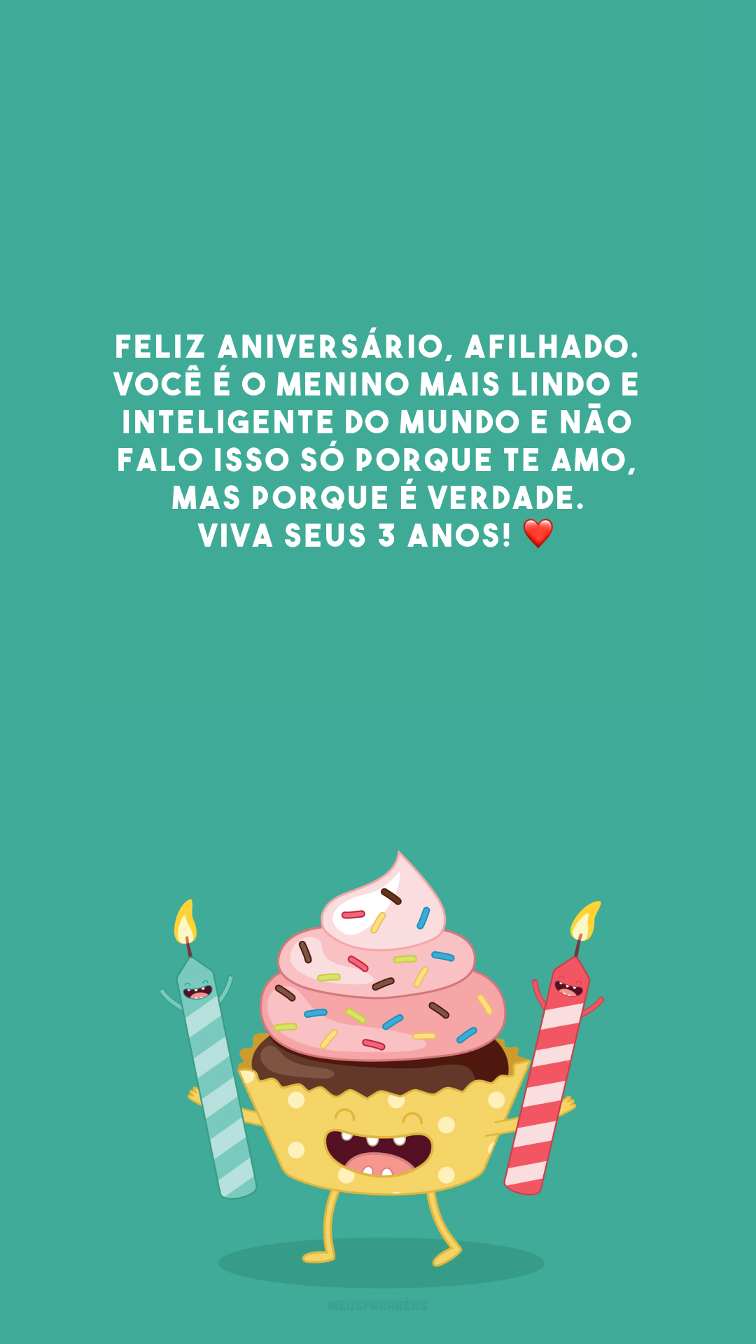 Feliz aniversário, afilhado. Você é o menino mais lindo e inteligente do mundo e não falo isso só porque te amo, mas porque é verdade. Viva seus 3 anos! ❤️