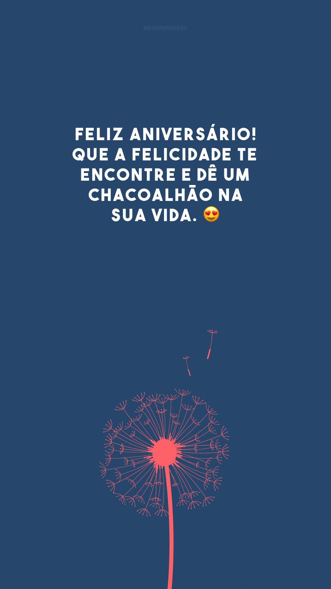 Feliz aniversário! Que a felicidade te encontre e dê um chacoalhão na sua vida. 😍