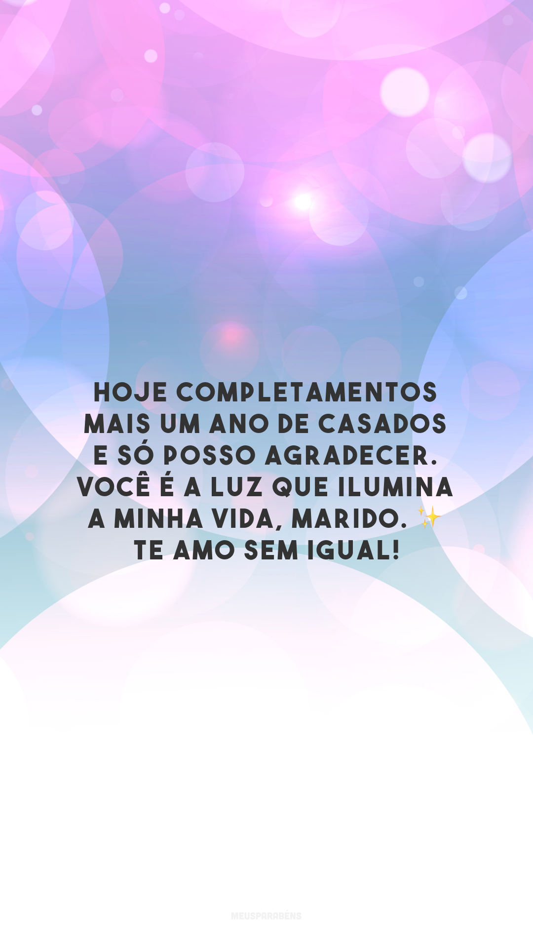 Hoje completamentos mais um ano de casados e só posso agradecer. Você é a luz que ilumina a minha vida, marido. ✨ Te amo sem igual! 