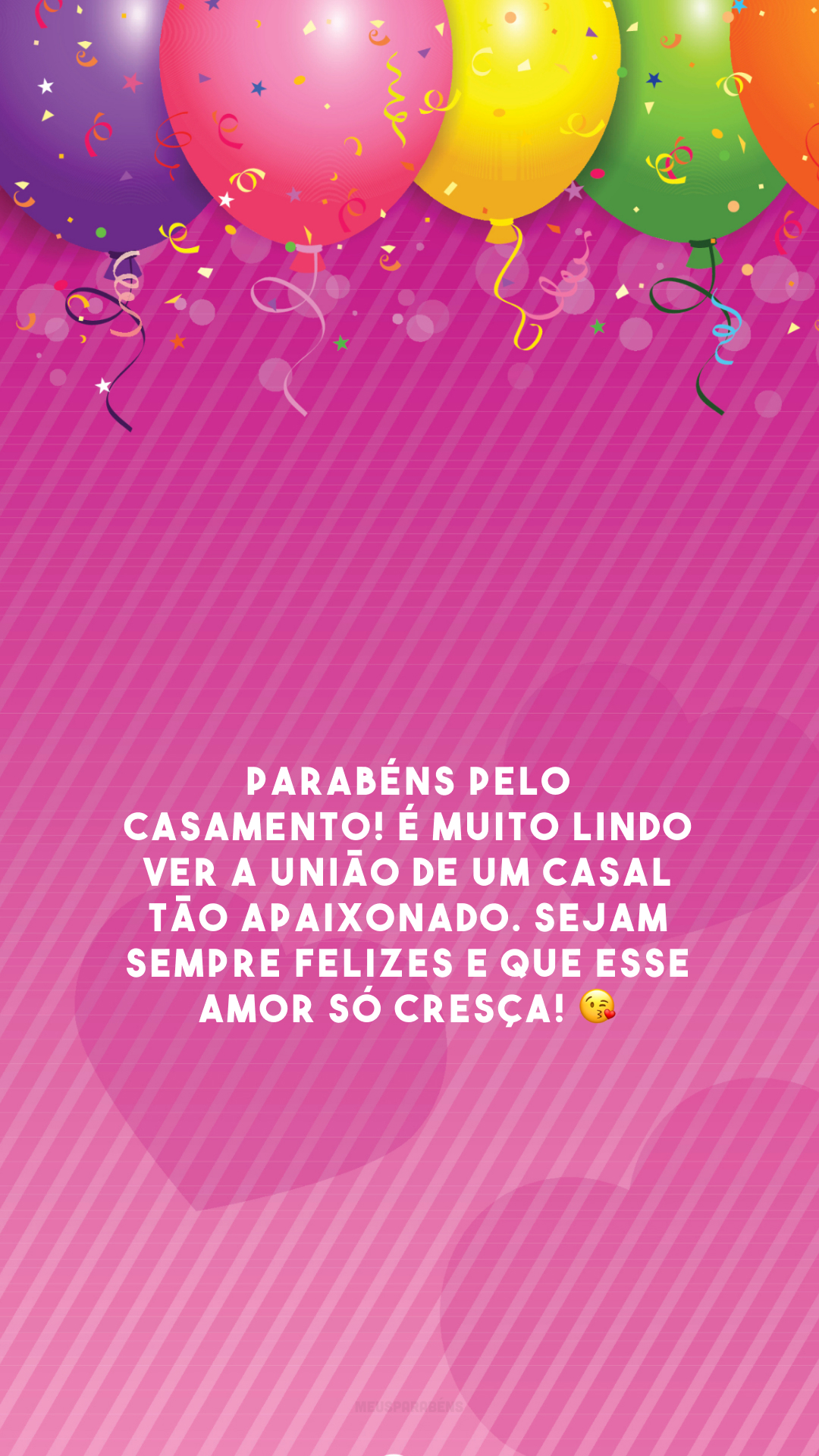 Parabéns pelo casamento! É muito lindo ver a união de um casal tão apaixonado. Sejam sempre felizes e que esse amor só cresça! 😘 