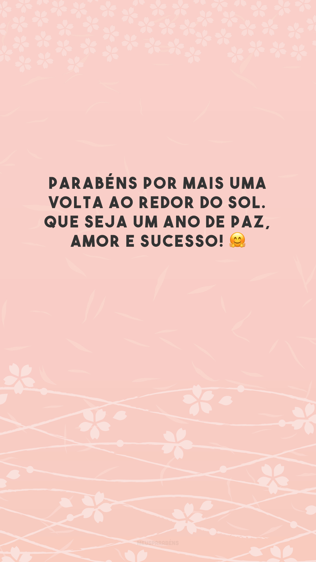 Parabéns por mais uma volta ao redor do sol. Que seja um ano de paz, amor e sucesso! 🤗