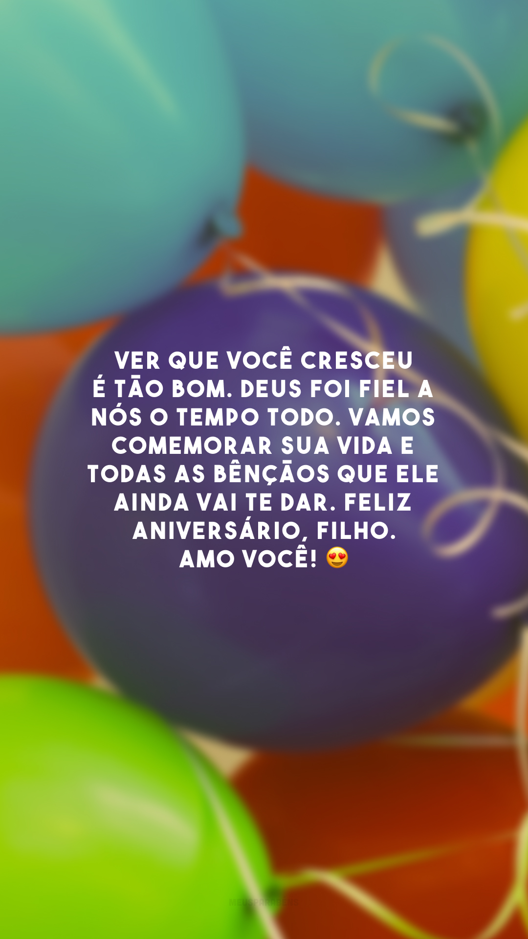 Ver que você cresceu é tão bom. Deus foi fiel a nós o tempo todo. Vamos comemorar sua vida e todas as bênçãos que Ele ainda vai te dar. Feliz aniversário, filho. Amo você! 😍