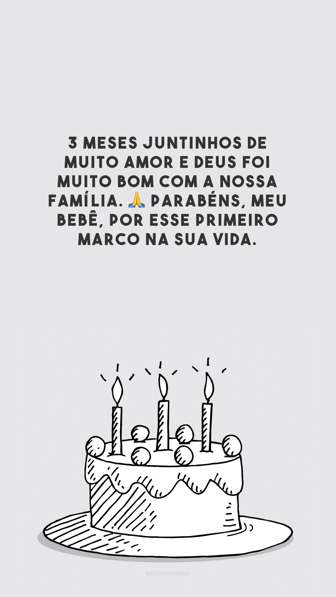 3 meses juntinhos de muito amor e Deus foi muito bom com a nossa família. 🙏 Parabéns, meu bebê, por esse primeiro marco na sua vida. 