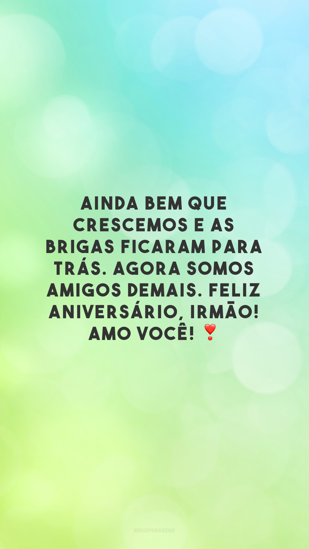 Ainda bem que crescemos e as brigas ficaram para trás. Agora somos amigos demais. Feliz aniversário, irmão! Amo você! ❣️