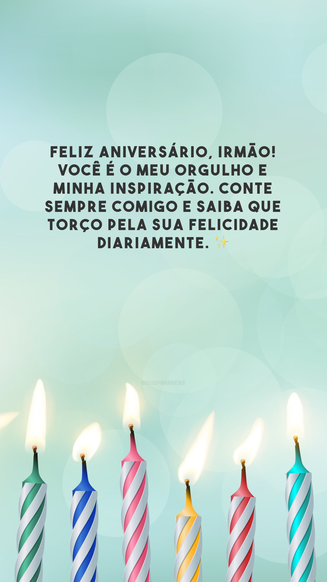 Feliz aniversário, irmão! Você é o meu orgulho e minha inspiração. Conte sempre comigo e saiba que torço pela sua felicidade diariamente. ✨