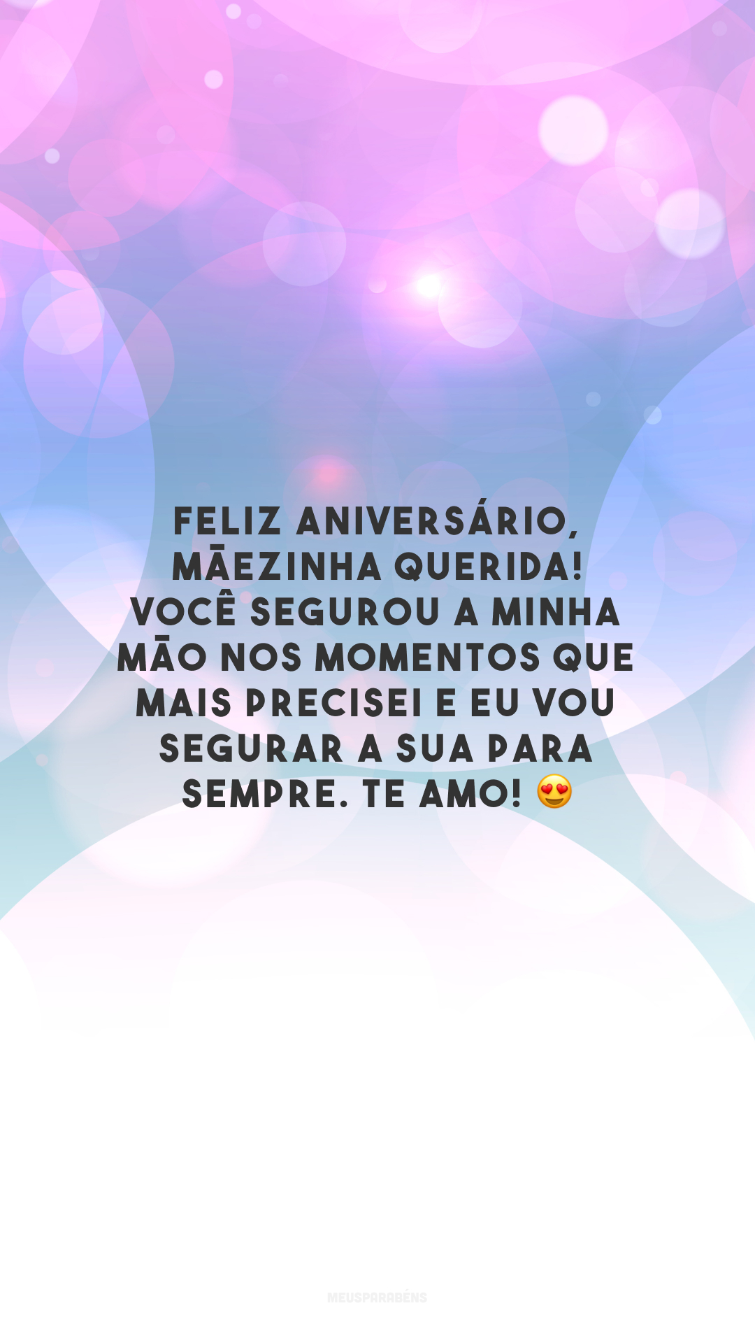 Feliz aniversário, mãezinha querida! Você segurou a minha mão nos momentos que mais precisei e eu vou segurar a sua para sempre. Te amo! 😍