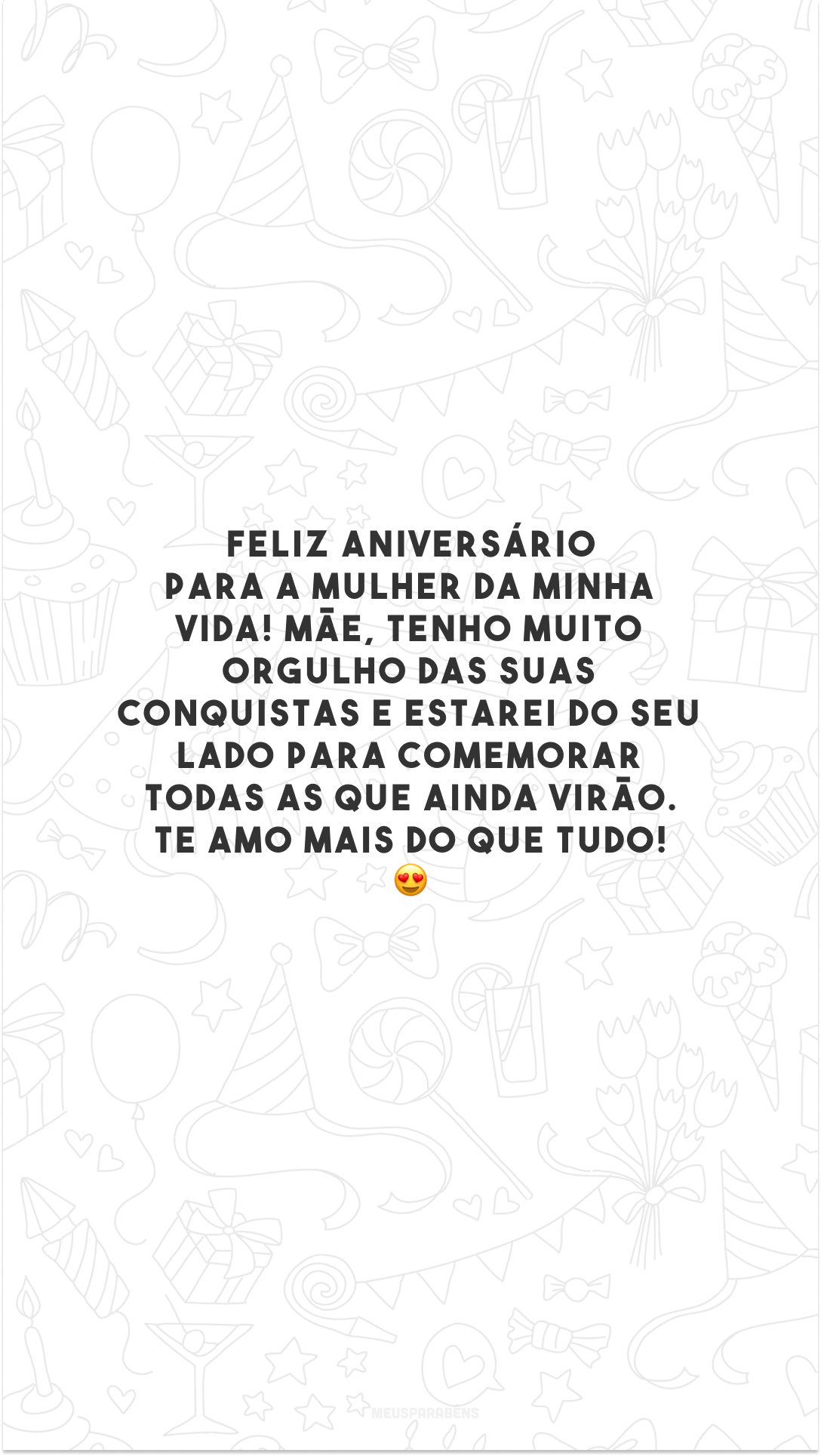 Feliz aniversário para a mulher da minha vida! Mãe, tenho muito orgulho das suas conquistas e estarei do seu lado para comemorar todas as que ainda virão. Te amo mais do que tudo! 😍