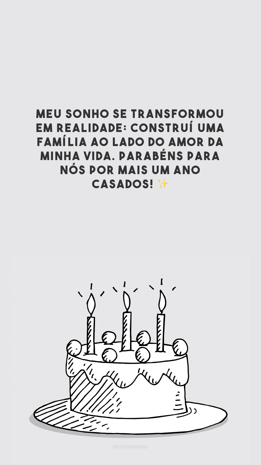 Meu sonho se transformou em realidade: construí uma família ao lado do amor da minha vida. Parabéns para nós por mais um ano casados! ✨