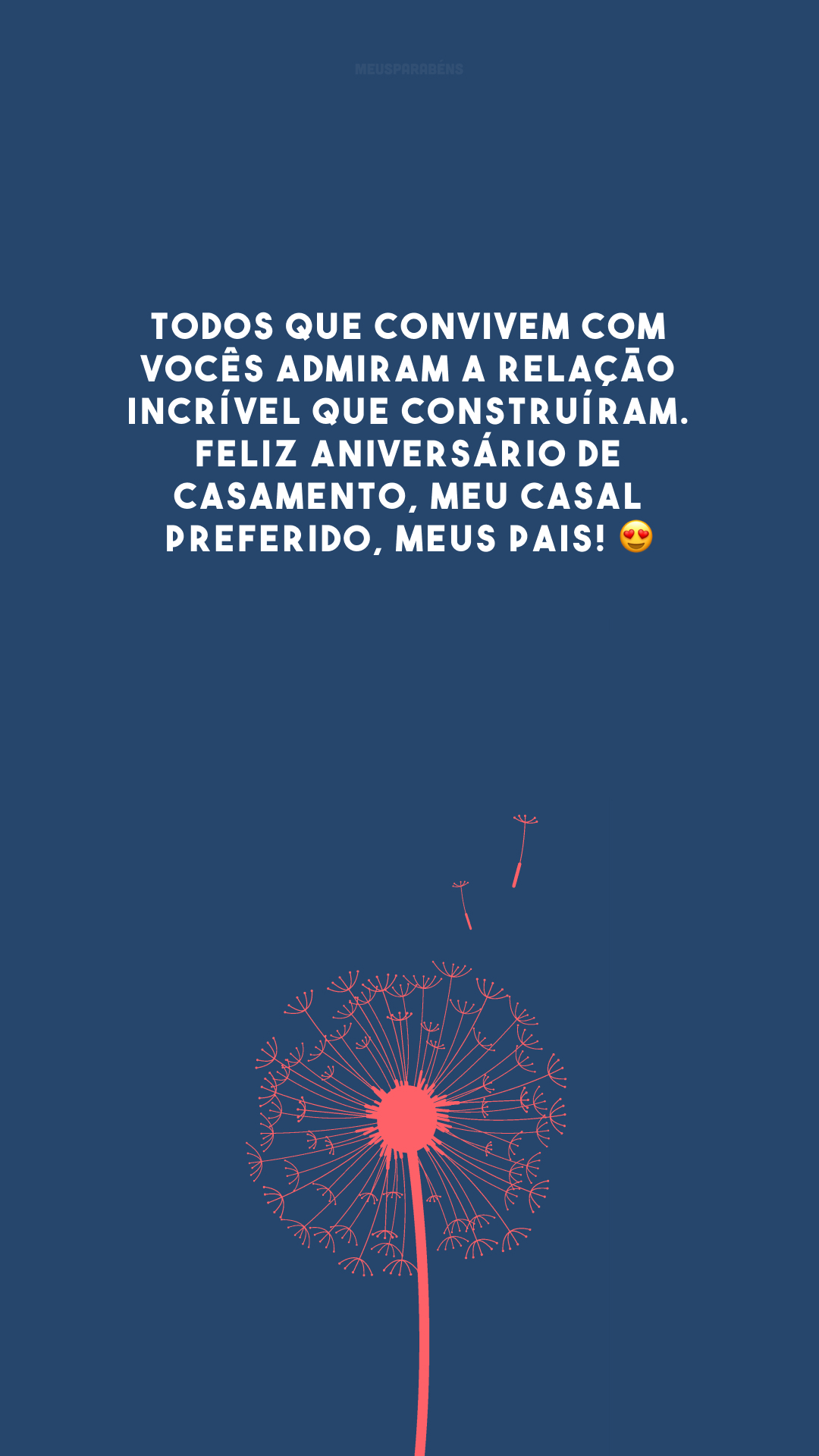 Todos que convivem com vocês admiram a relação incrível que construíram. Feliz aniversário de casamento, meu casal preferido, meus pais! 😍