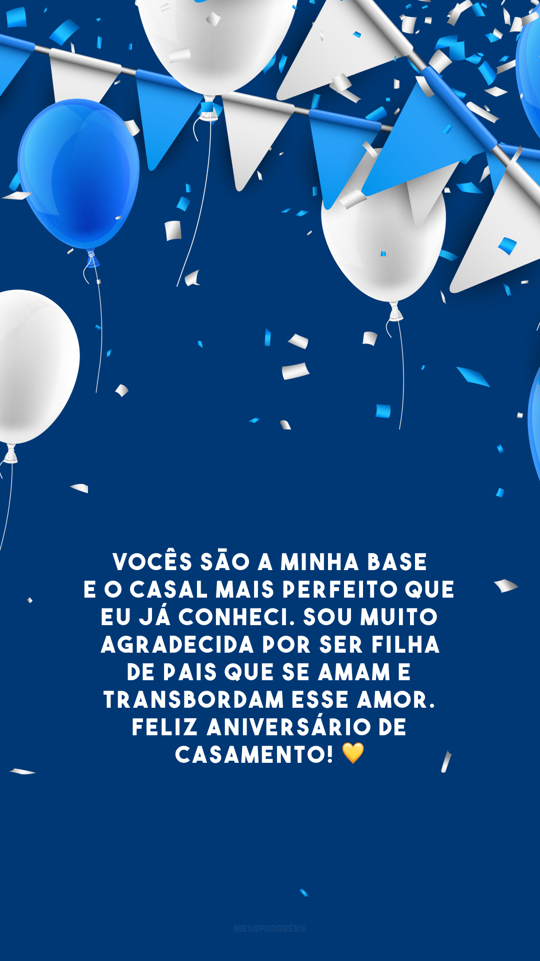 Vocês são a minha base e o casal mais perfeito que eu já conheci. Sou muito agradecida por ser filha de pais que se amam e transbordam esse amor. Feliz aniversário de casamento! 💛