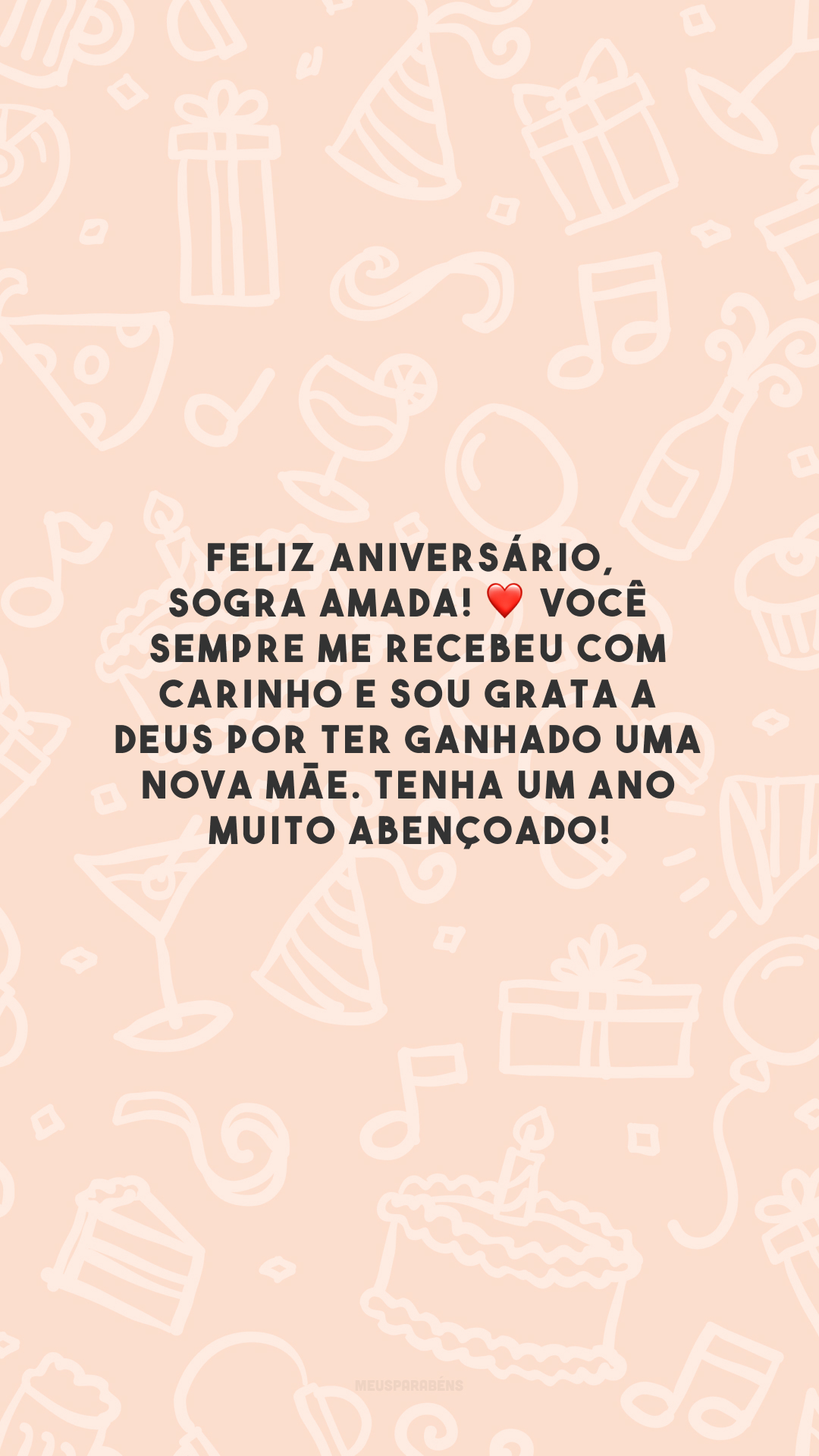 Feliz aniversário, sogra amada! ❤️ Você sempre me recebeu com carinho e sou grata a Deus por ter ganhado uma nova mãe. Tenha um ano muito abençoado!