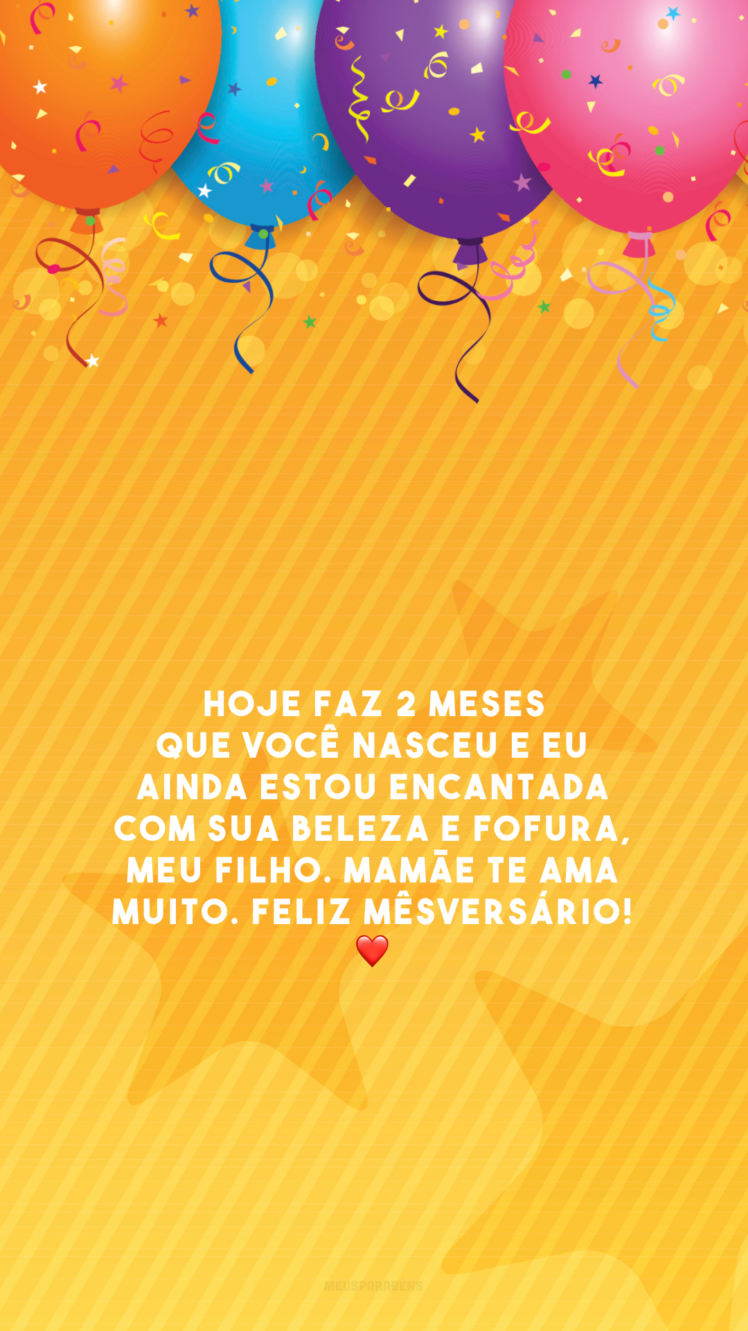 Hoje faz 2 meses que você nasceu e eu ainda estou encantada com sua beleza e fofura, meu filho. Mamãe te ama muito. Feliz mêsversário! ❤️