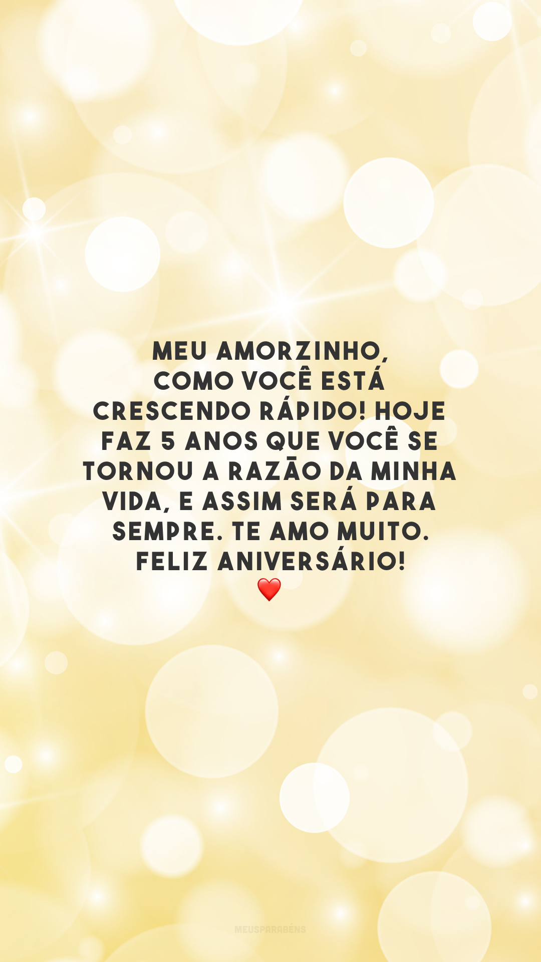 Meu amorzinho, como você está crescendo rápido! Hoje faz 5 anos que você se tornou a razão da minha vida, e assim será para sempre. Te amo muito. Feliz aniversário! ❤️