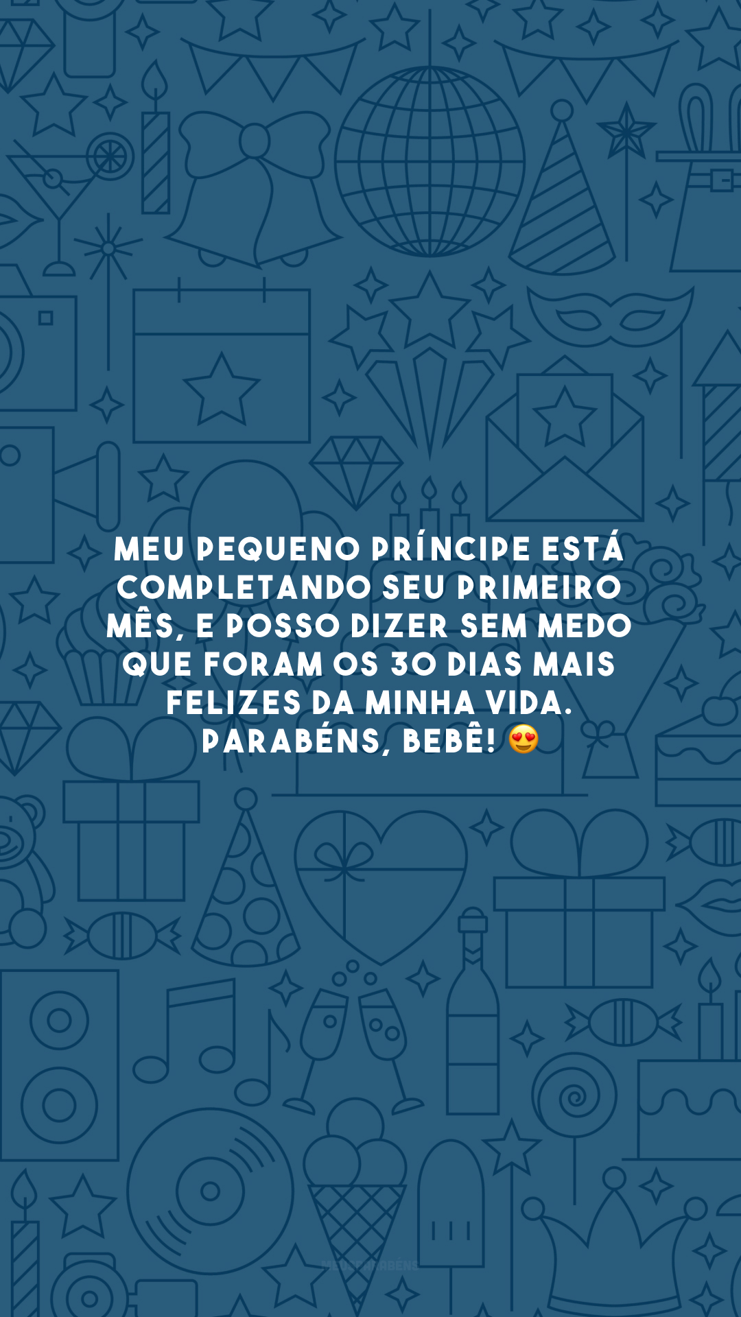 Meu pequeno príncipe está completando seu primeiro mês, e posso dizer sem medo que foram os 30 dias mais felizes da minha vida. Parabéns, bebê! 😍