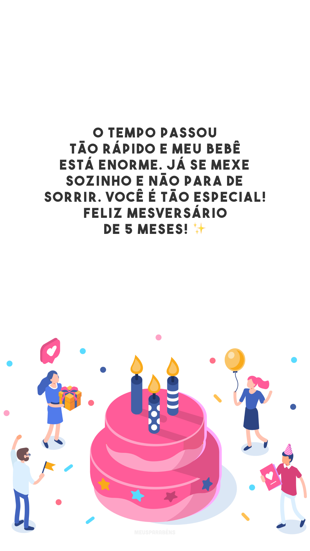 O tempo passou tão rápido e meu bebê está enorme. Já se mexe sozinho e não para de sorrir. Você é tão especial! Feliz mesversário de 5 meses! ✨