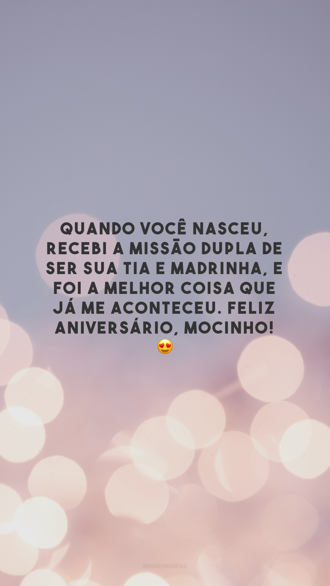 Quando você nasceu, recebi a missão dupla de ser sua tia e madrinha, e foi a melhor coisa que já me aconteceu. Feliz aniversário, mocinho! 😍