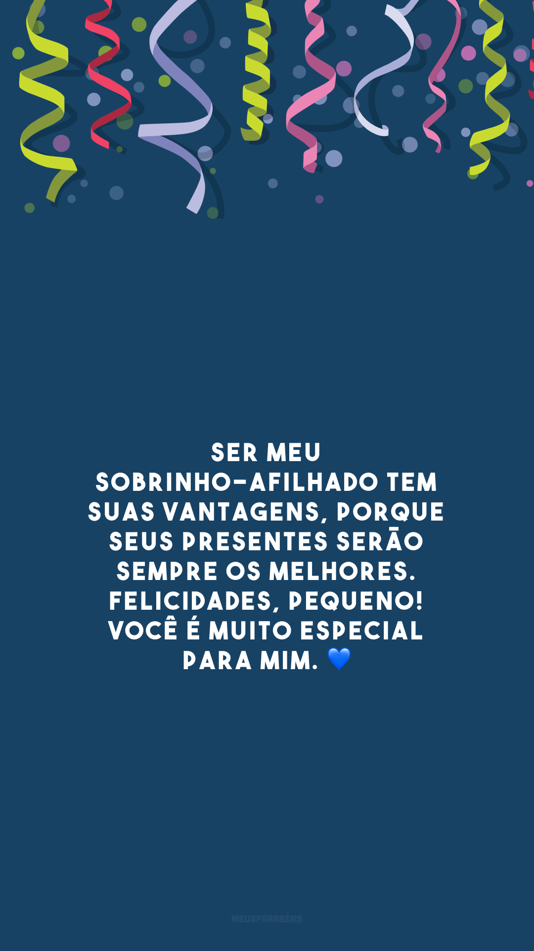 Ser meu sobrinho-afilhado tem suas vantagens, porque seus presentes serão sempre os melhores. Felicidades, pequeno! Você é muito especial para mim. 💙