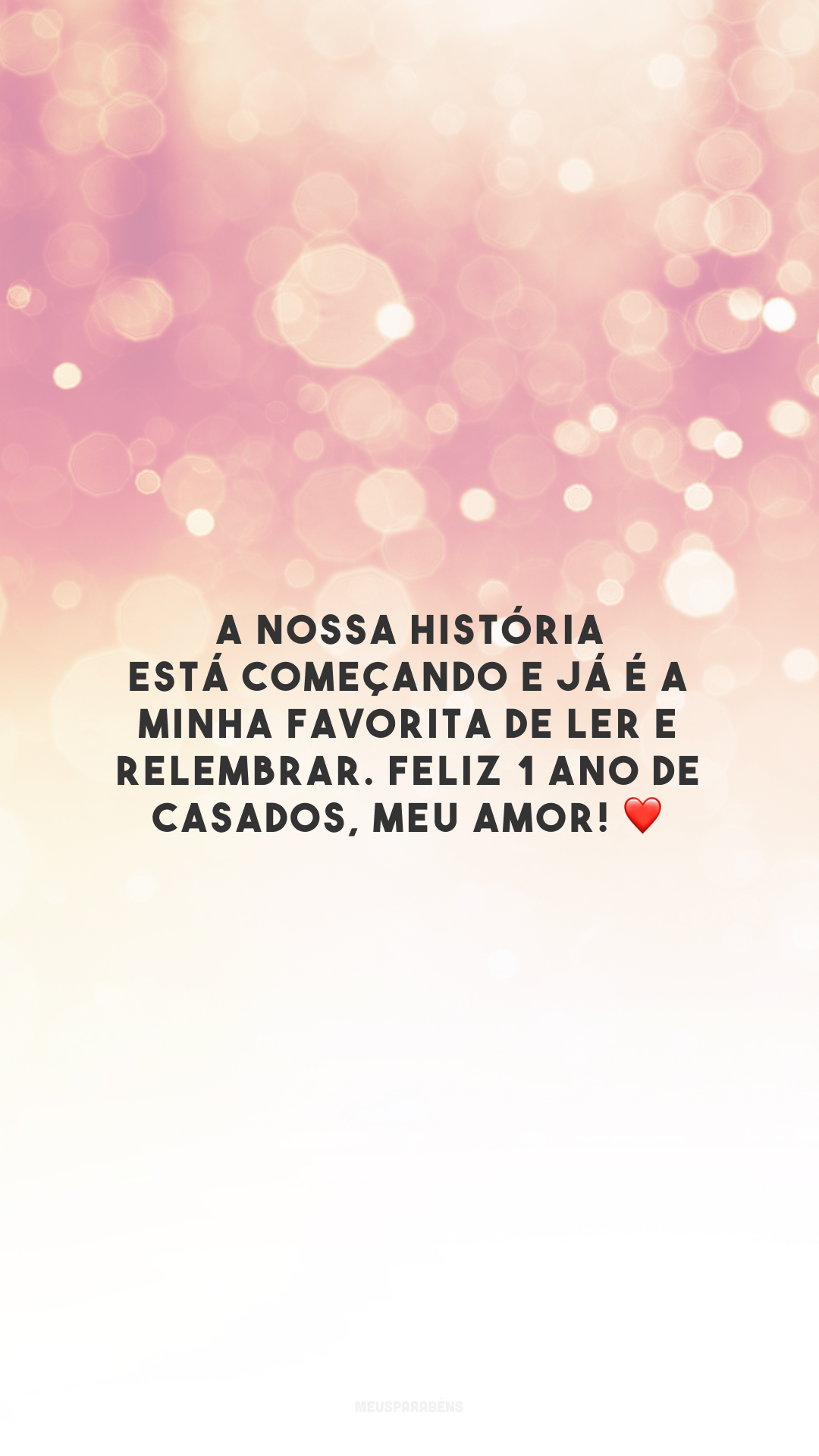 A nossa história está começando e já é a minha favorita de ler e relembrar. Feliz 1 ano de casados, meu amor! ❤️