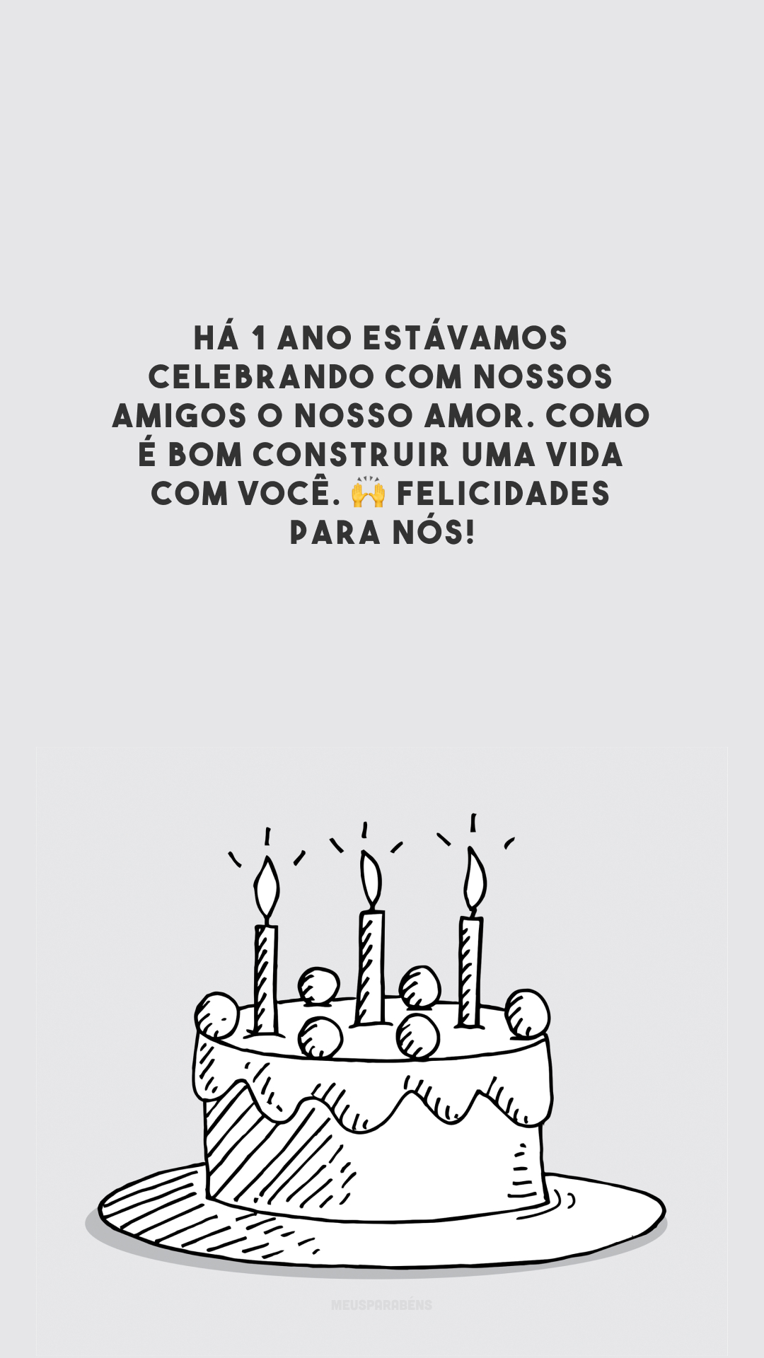 Há 1 ano estávamos celebrando com nossos amigos o nosso amor. Como é bom construir uma vida com você. 🙌 Felicidades para nós!