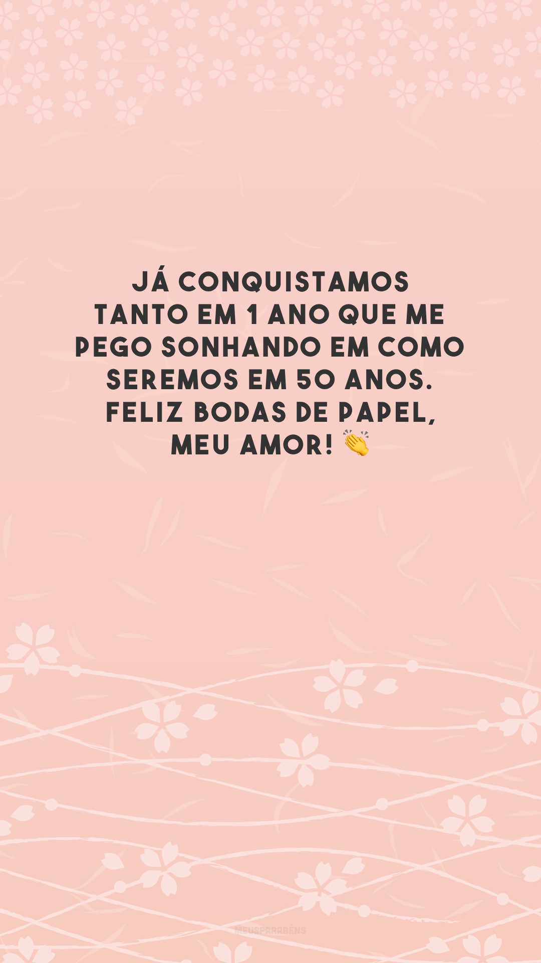 Já conquistamos tanto em 1 ano que me pego sonhando em como seremos em 50 anos. Feliz bodas de papel, meu amor! 👏