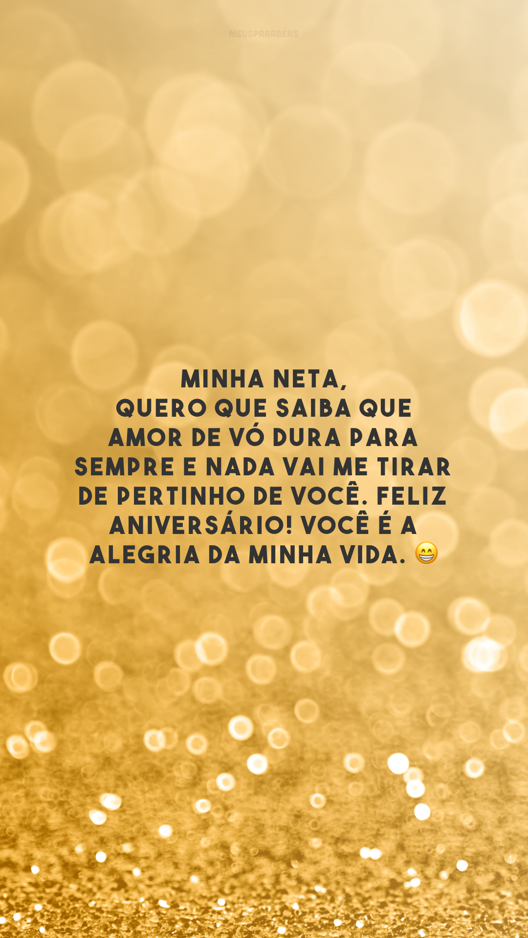 Minha netinha, aproveite cada segundo da sua vida e se acabar se metendo em alguma confusão, conte com a vovó para te salvar. 💪 Feliz aniversário!