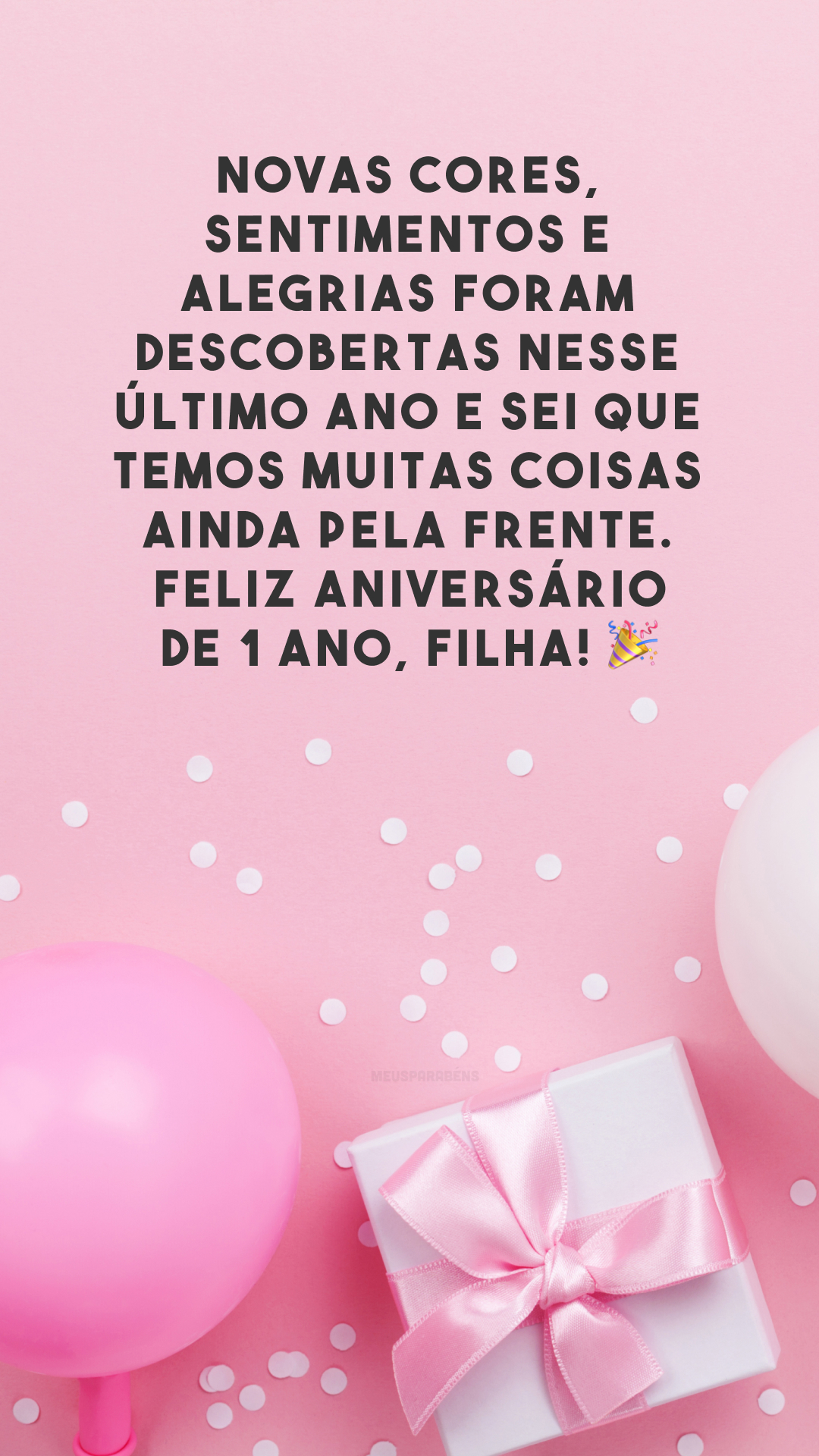 Novas cores, sentimentos e alegrias foram descobertas nesse último ano e sei que temos muitas coisas ainda pela frente. Feliz aniversário de 1 ano, filha! 🎉