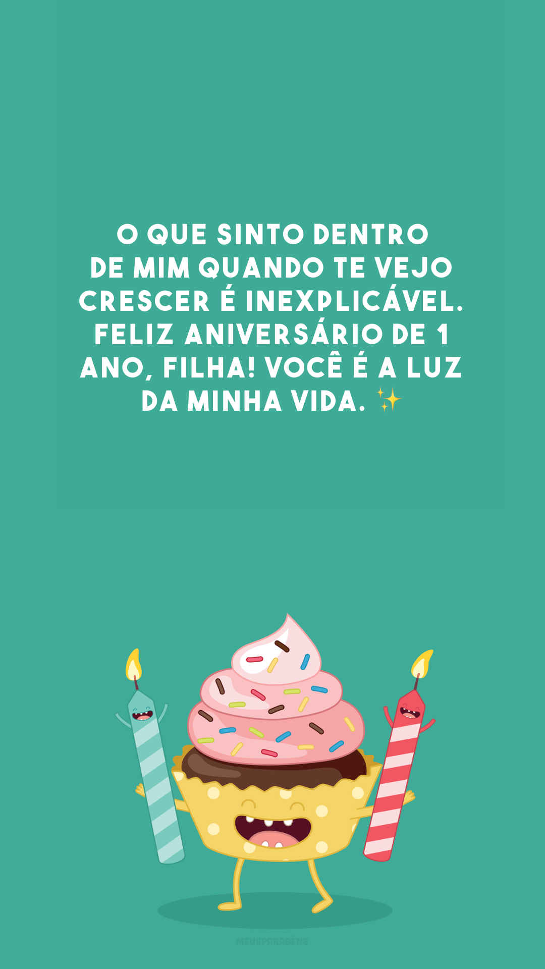 O que sinto dentro de mim quando te vejo crescer é inexplicável. Feliz aniversário de 1 ano, filha! Você é a luz da minha vida. ✨