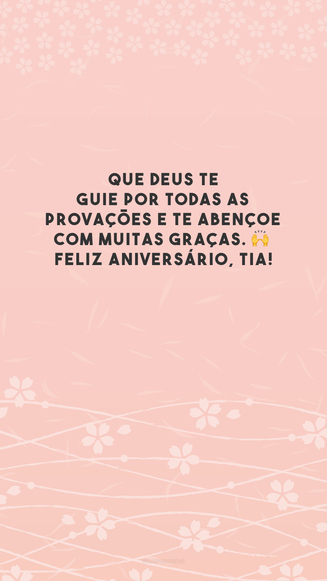 Que Deus te guie por todas as provações e te abençoe com muitas graças. 🙌 Feliz aniversário, tia!