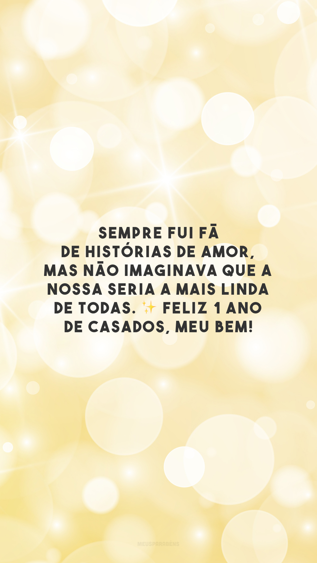 Sempre fui fã de histórias de amor, mas não imaginava que a nossa seria a mais linda de todas. ✨ Feliz 1 ano de casados, meu bem!