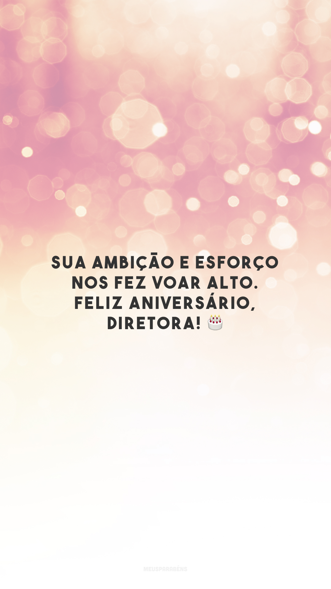 Sua ambição e esforço nos fez voar alto. Feliz aniversário, diretora! 🎂