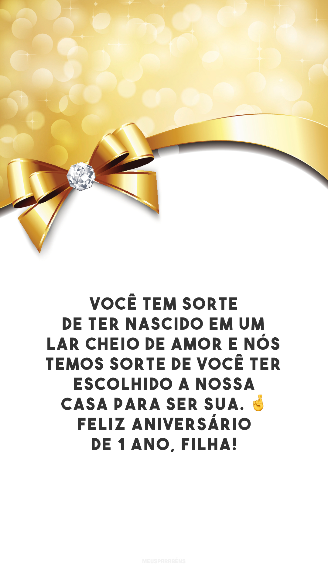 Você tem sorte de ter nascido em um lar cheio de amor e nós temos sorte de você ter escolhido a nossa casa para ser sua. 🤞 Feliz aniversário de 1 ano, filha!