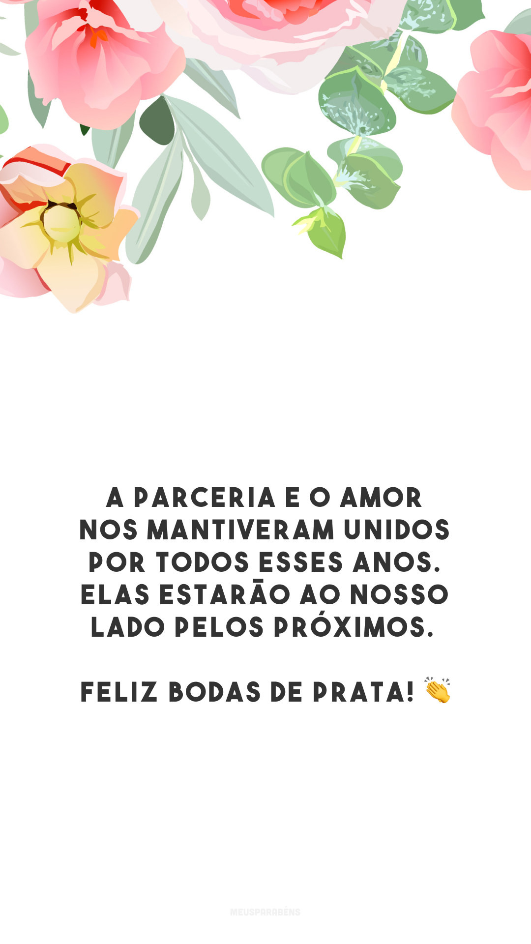 A parceria e o amor nos mantiveram unidos por todos esses anos. Eles estarão ao nosso lado pelos próximos. Feliz bodas de prata! 👏