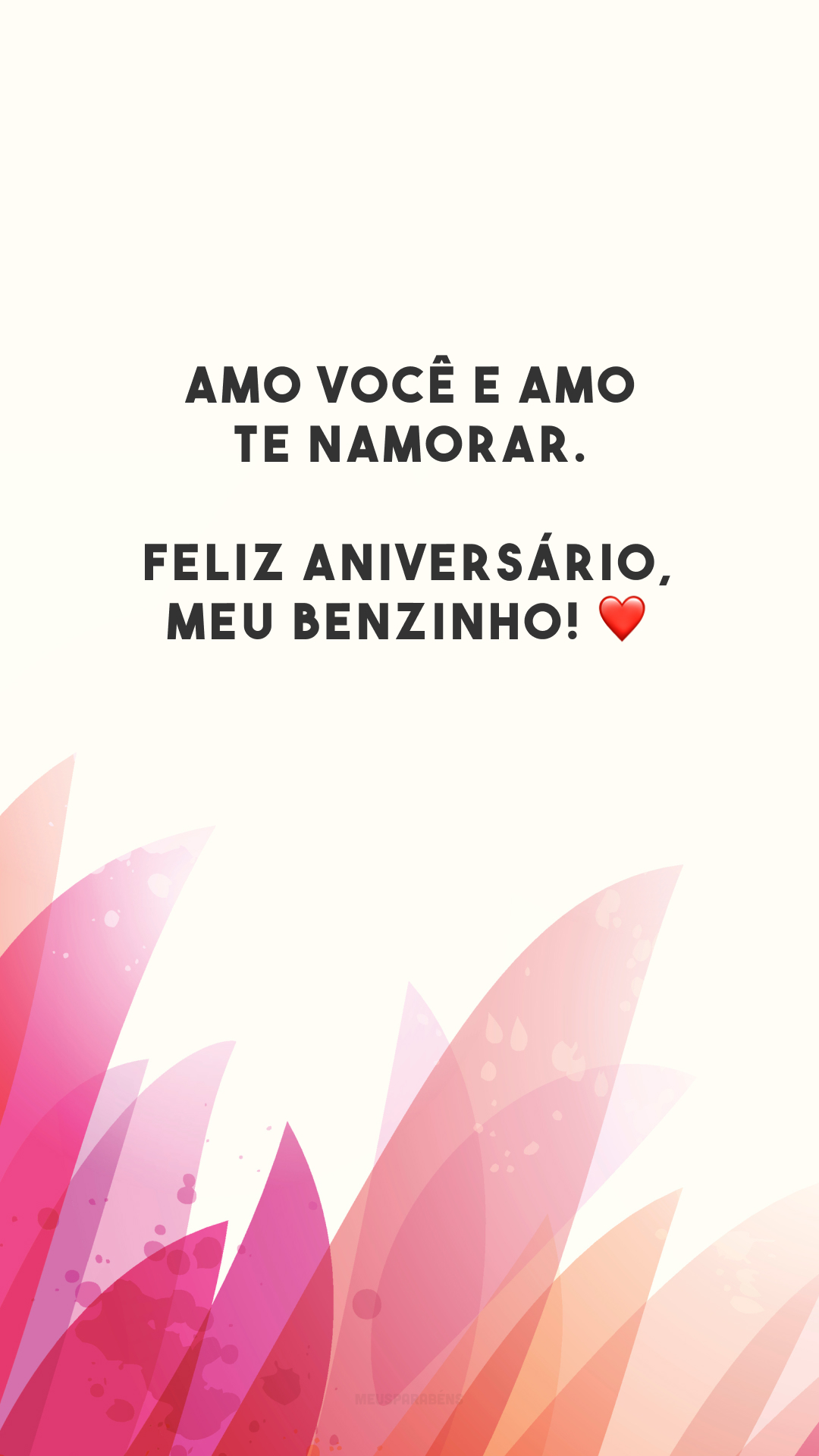 Amo você e amo te namorar. Feliz aniversário, meu benzinho! ❤️