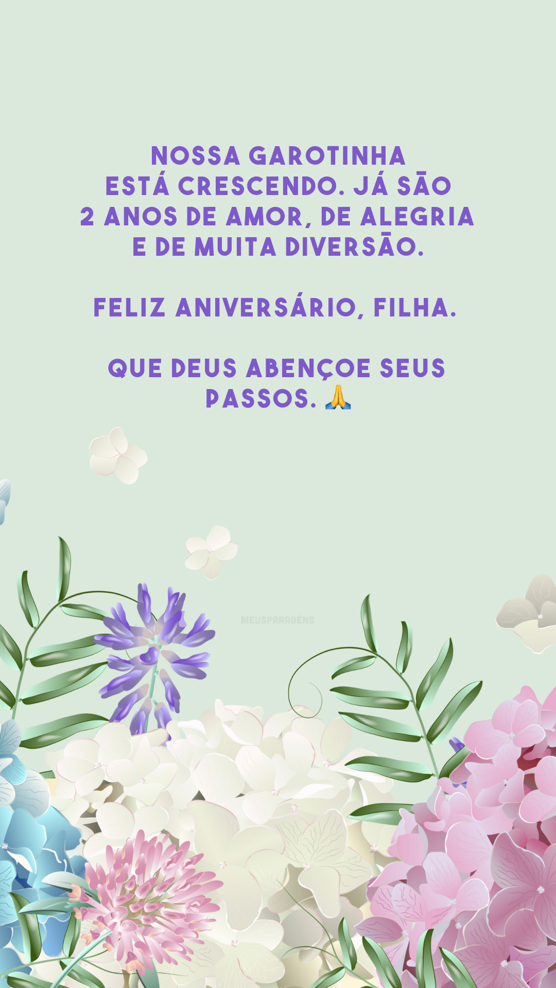 Nossa garotinha está crescendo. Já são 2 anos de amor, de alegria e de muita diversão. Feliz aniversário, filha. Que Deus abençoe seus passos. 🙏