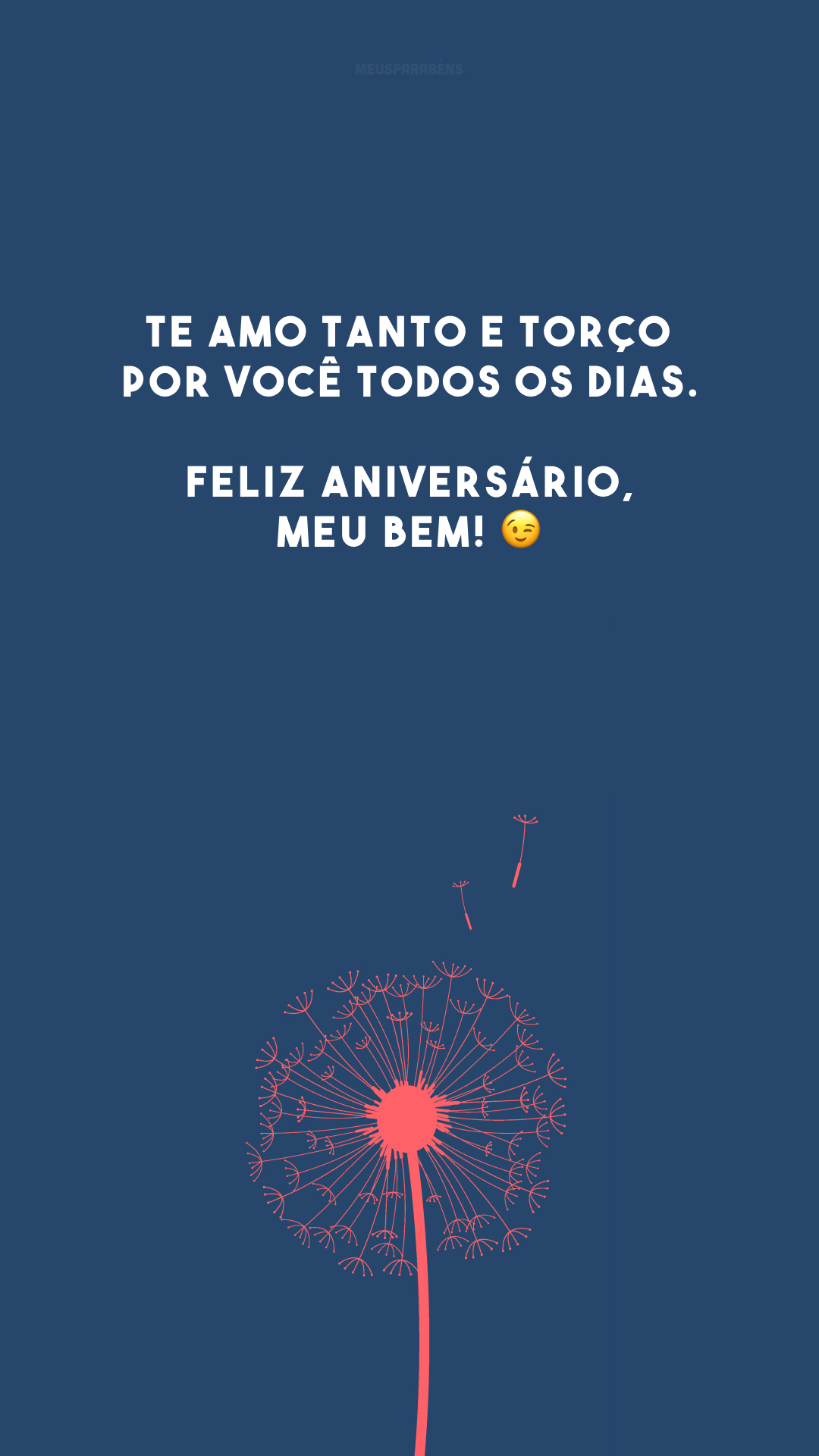 Te amo tanto e torço por você todos os dias. Feliz aniversário, meu bem! 😉