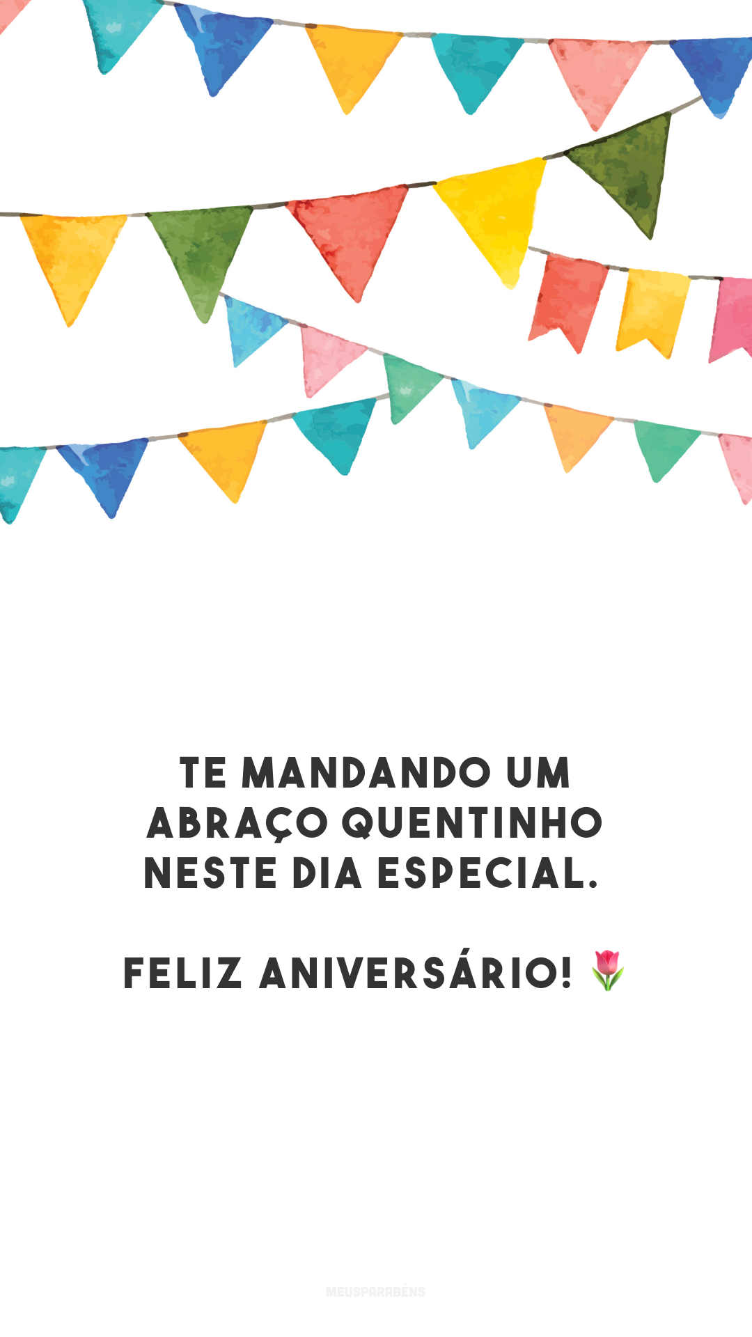 Te mandando um abraço quentinho neste dia especial. Feliz aniversário! 🌷