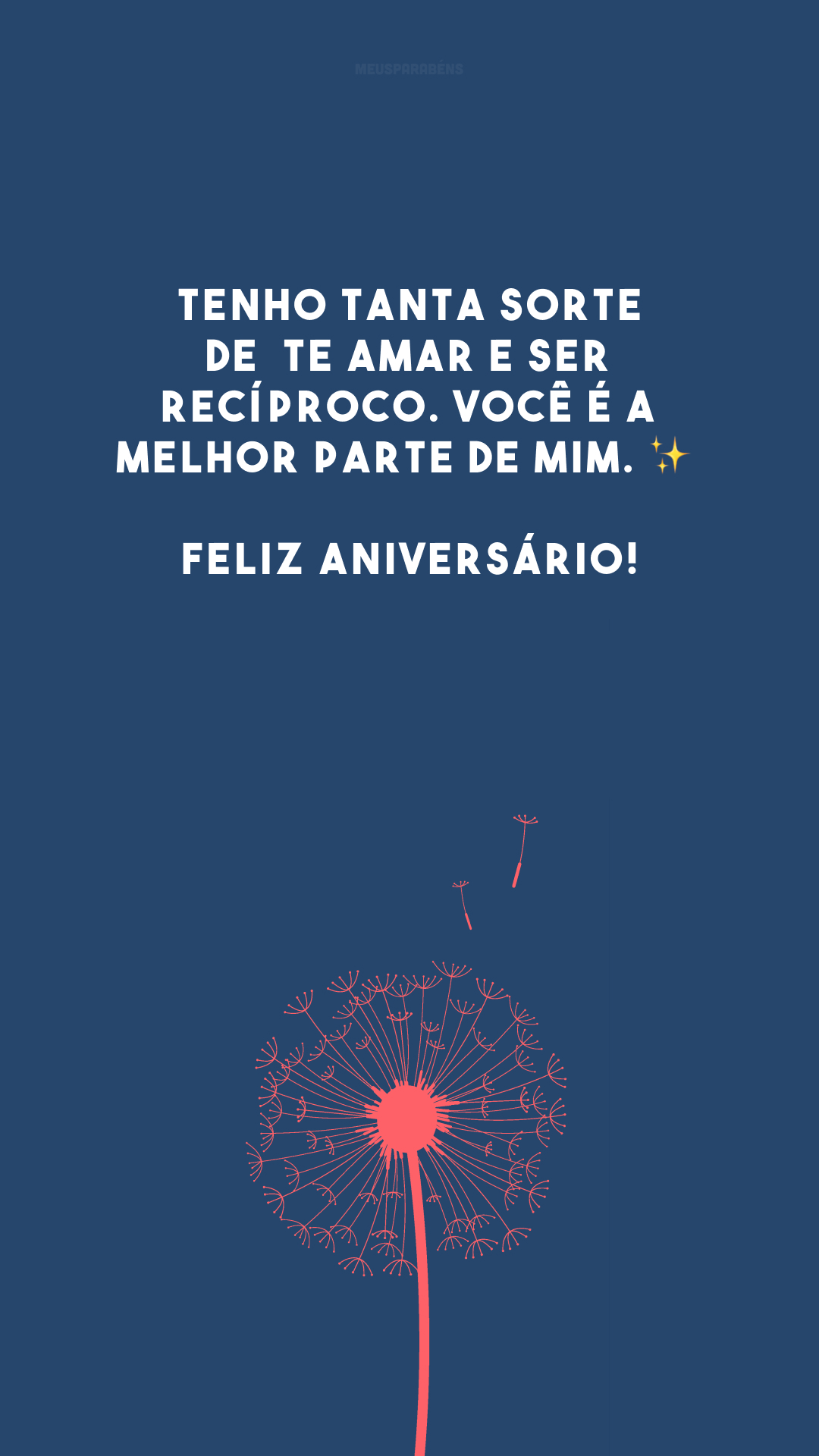 Tenho tanta sorte de te amar e ser recíproco. Você é a melhor parte de mim. ✨ Feliz aniversário!