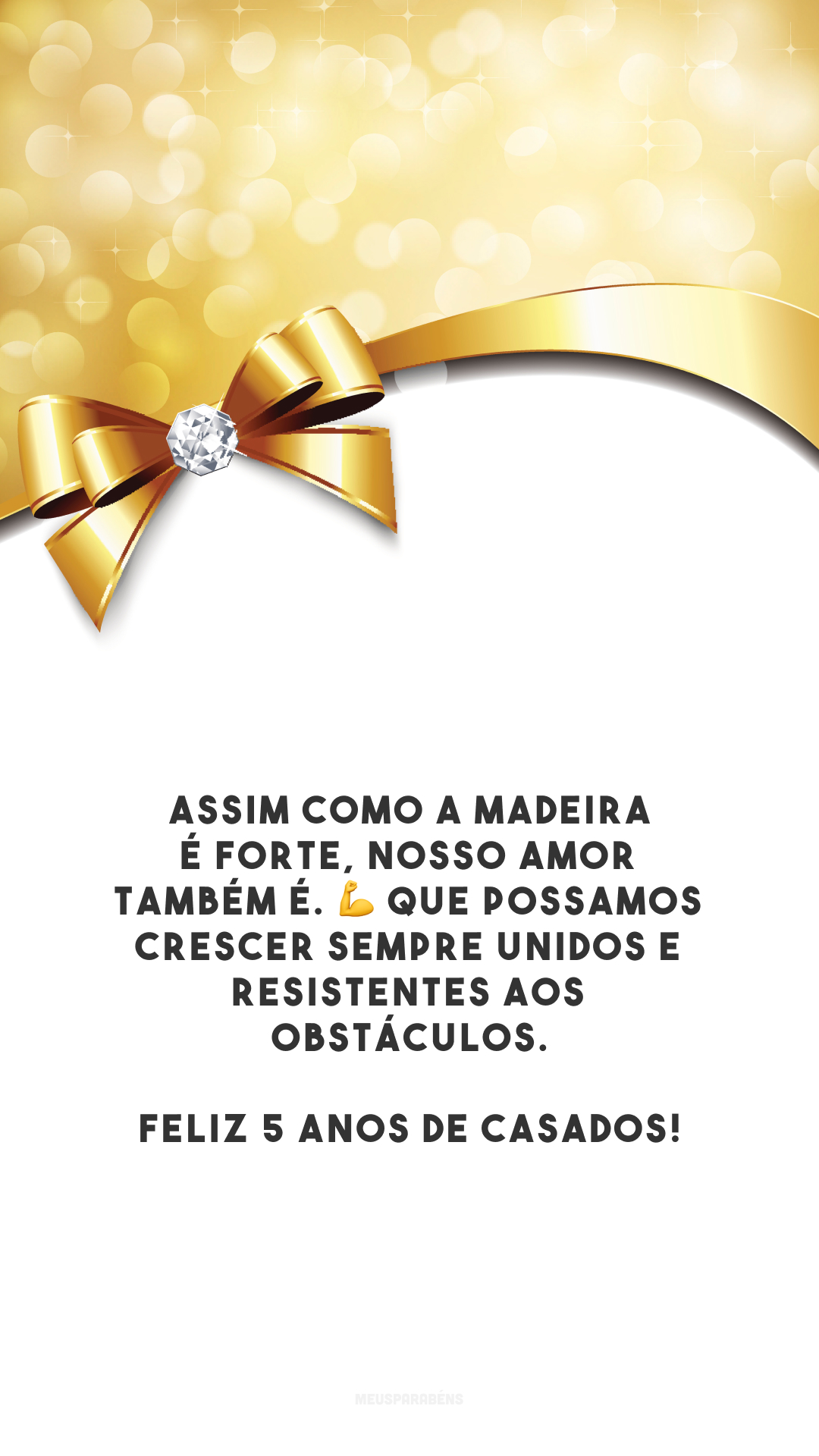 Assim como a madeira é forte, nosso amor também é. 💪 Que possamos crescer sempre unidos e resistentes aos obstáculos. Feliz 5 anos de casados!