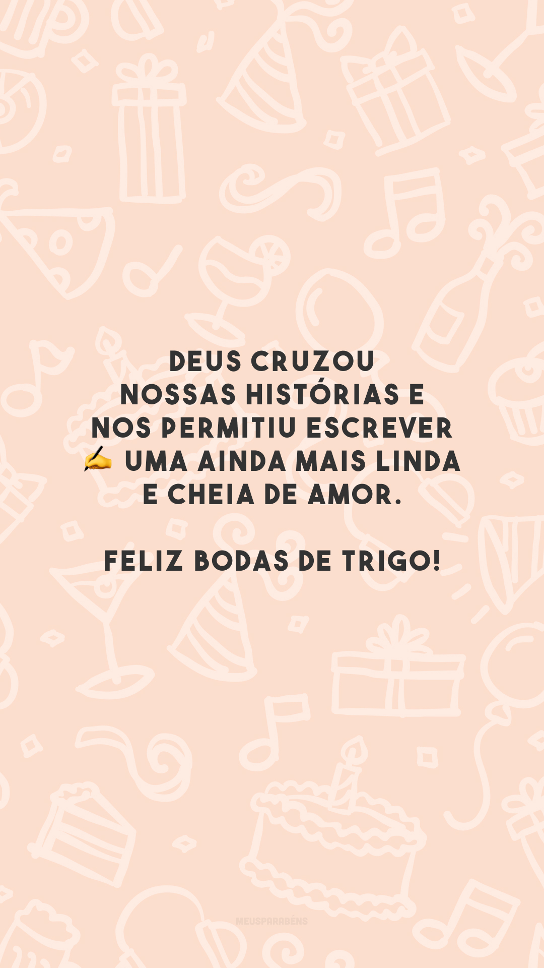 Deus cruzou nossas histórias e nos permitiu escrever ✍️ uma ainda mais linda e cheia de amor. Feliz bodas de trigo!