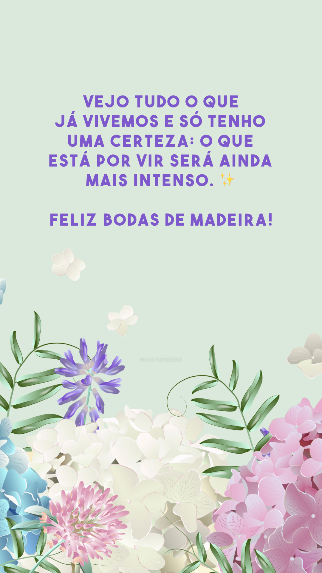 Vejo tudo o que já vivemos e só tenho uma certeza: o que está por vir será ainda mais intenso. ✨ Feliz bodas de madeira!